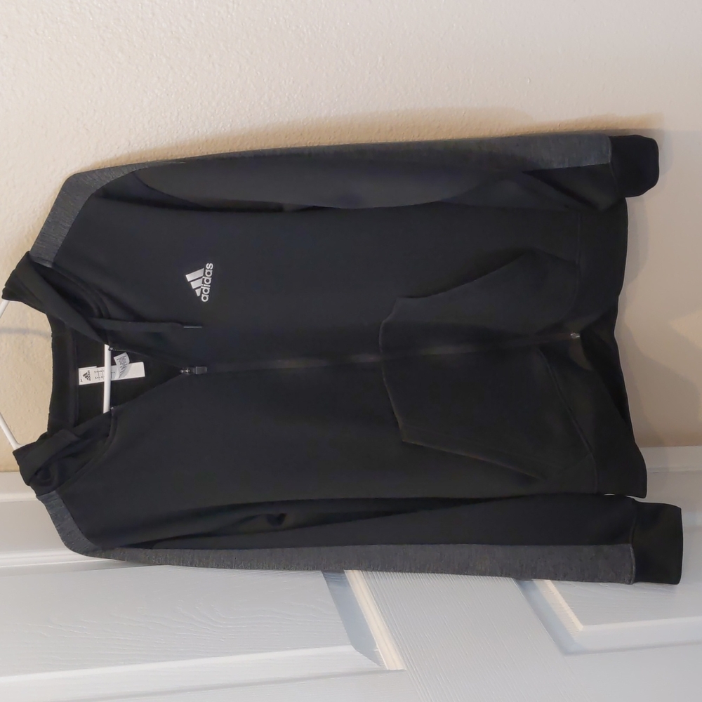 Adidas black zip-up sweatshirt